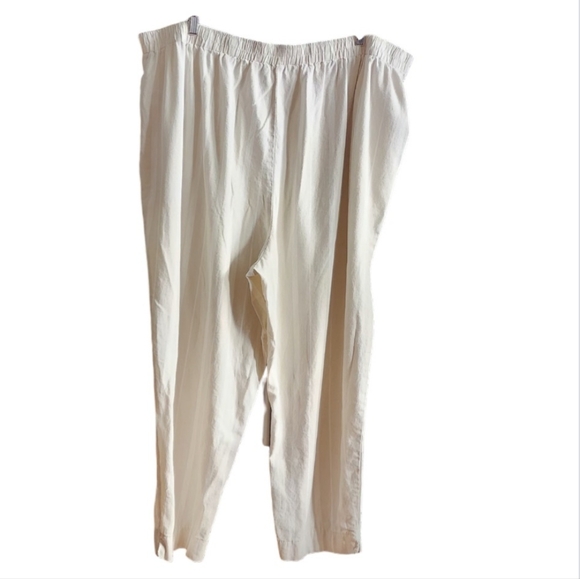 My style linen blend striped pants, size 2X - Picture 2 of 8